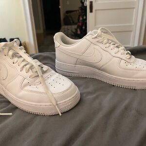 Nike Women's White Air Force Ones size 10